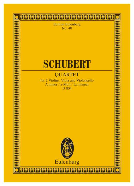 Schubert: Quartet A minor Opus 29 D 804 (Study Score) published by Eulenburg